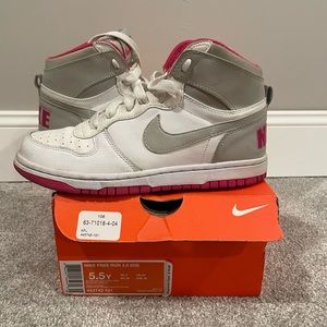 Size 5.5 gray pink white Nike high tops